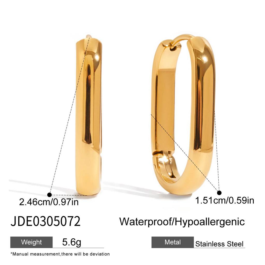 Youthway Classic Style Stainless Steel Earrings Gold Color Plated Large & Small Line Daily Wear Jewelry