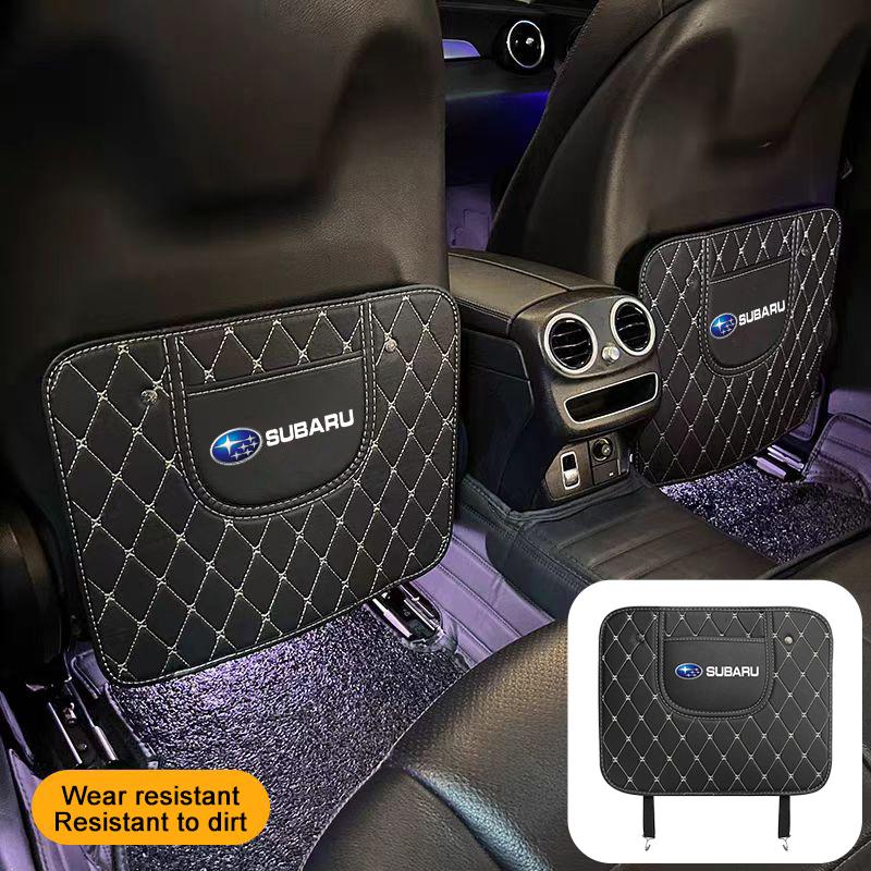 1Pcs Leather Car Seat Back Anti kick Pad Protector Car Accessories For Subaru Tribeca STI BRZ Crosstrek Outback WRX XV Forester X5