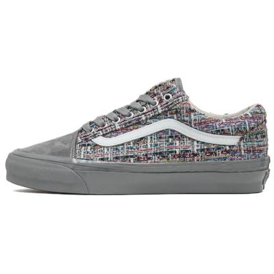 Scarpe da Skate Classiche Old Skool in Tweed Versatili Basse Sneakers Unisex Grigie VN000D9V85T1