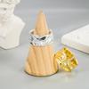 BF CLUB 925 Sterling Rings for Women Fashion Geometric Handmade Irregular Gold Wide Ring Party Christmas Gift