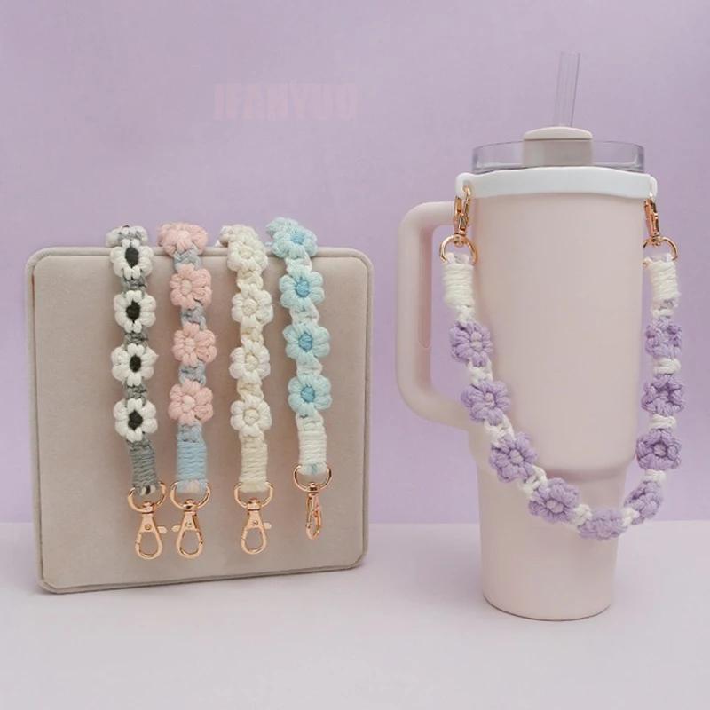Hand-woven Hanging Bottle Sling Holder For Adjustable Water Cup Strap Elastic Band Design For Water Cup Accessories Gifts Decor