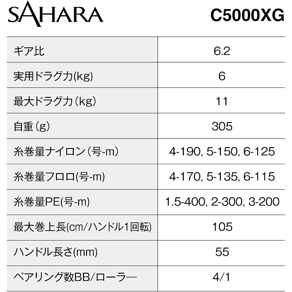 Shimano Sahara C5000XG Spinning Reel Lightweight Design, Smooth Drag System, High Gear Ratio Fishing Tackle