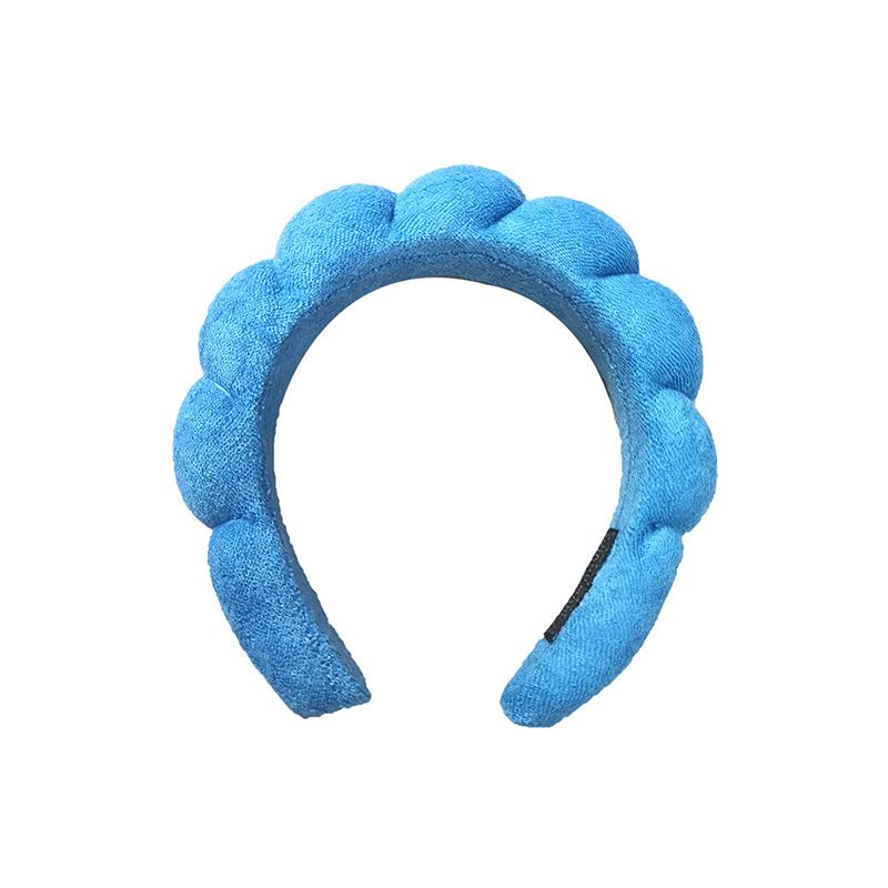 Solid Color Cloud Sponge Headband Washing Scrunchies Puffy Headband Washing Face Makeup Shower Skincare Hair Band