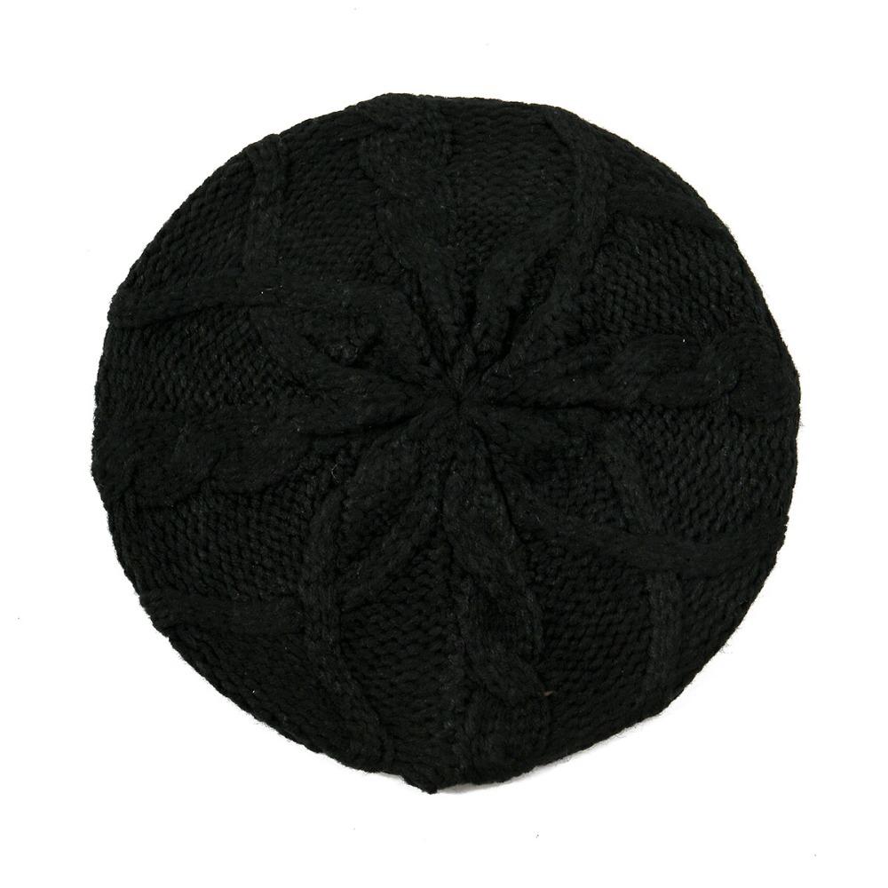 

Vintage Artist Beret Stretchable Knit Beret Fashion French Beret Spring Autumn Ladies HeadWear чёрный