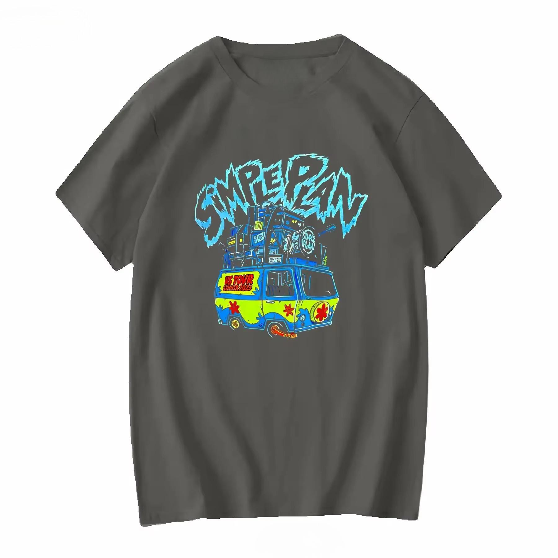 Simple plan us tour summer 2026 Black Cotton All Size T Shirt vintage graphic Comfortable Breathable Stretched S