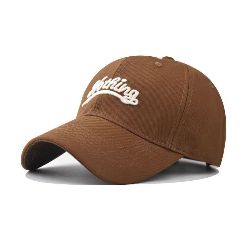 

1 шт. Бейсболка оверсайз с вышивкой букв для женщин, Кепка-snapback с широкими полями, Кепки с козырьком для защиты от солнца на открытом воздухе, Однотонные козырьки Adjustable коричневый