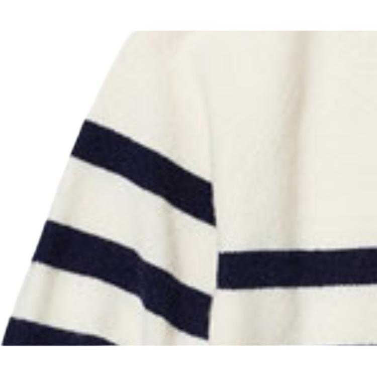 Uniqlo Striped High Neck Long Sleeve Knit Sweater Women Sweater Off-White 454697-01