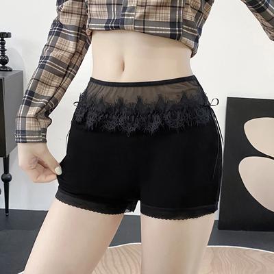 Ladies Summer Thin Tender Lace Skin Not Stuffy Half Transparent Mesh Waist Leggings