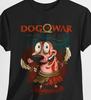 Coraggio il Cane Codardo Kratos Cane da Guerra Maglietta Divertente Mashup Cartone Animato T-Shirt
