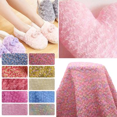 3D Rose Flowers Tulle Mesh Fabric Exquisite Stretch Lace Rose Embroidery Fabric DIY Sewing Bow Wedding Party Dress Decor Crafts
