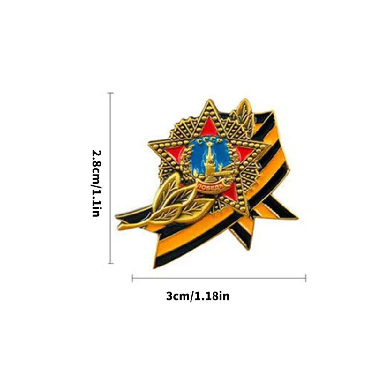 Sophisticated George Soviet Russia Medals Brooch with Rich Historical Significance Unique Badge Pin for Enthusiasts