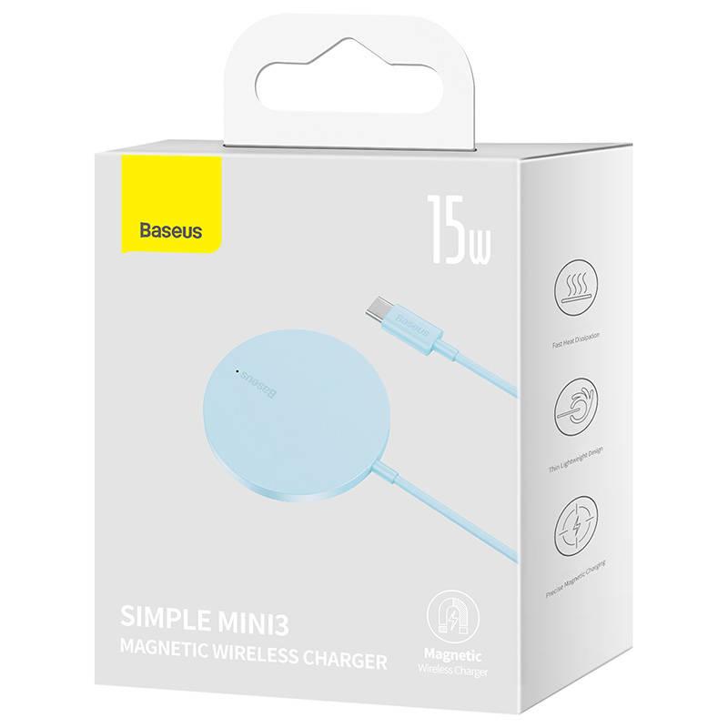 Magnetyczna Ładowarka Indukcyjna Baseus Simple Mini 3 15W (Niebieska)