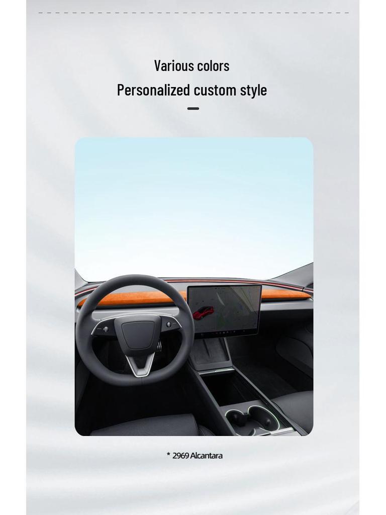 Tesla Model 3 Alcantara Suede Instrument Panel Trim for Interior Modification