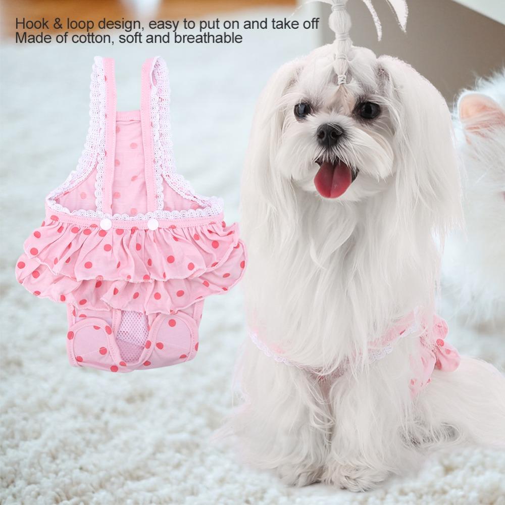 Polka Dot Dog Diaper Skirt Suspender Style Polka Dot Dog Skirt Pet Period Pants  Home Wear
