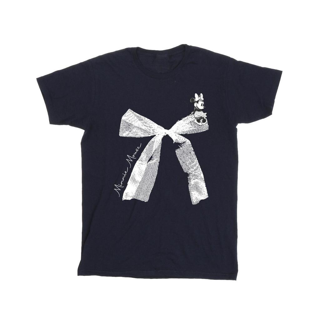 Disney Girls Minnie Mouse Bow Cotton T-Shirt