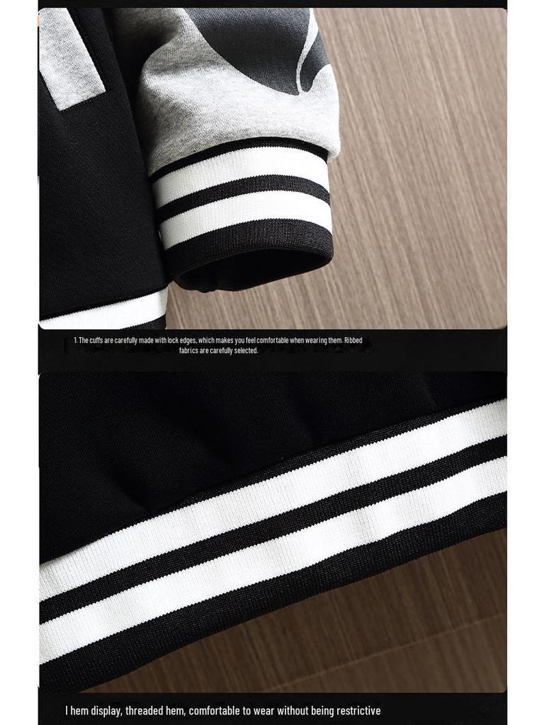 Übergröße Herren Baseballjacke - Frühling/Herbst Locker geschnittene Trendige Freizeitjacke für kräftigere Figuren