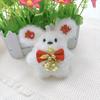 Blushing Bunny Plush Keychain - Adorable Rabbit Pendant and Puppy Doll Ornament.