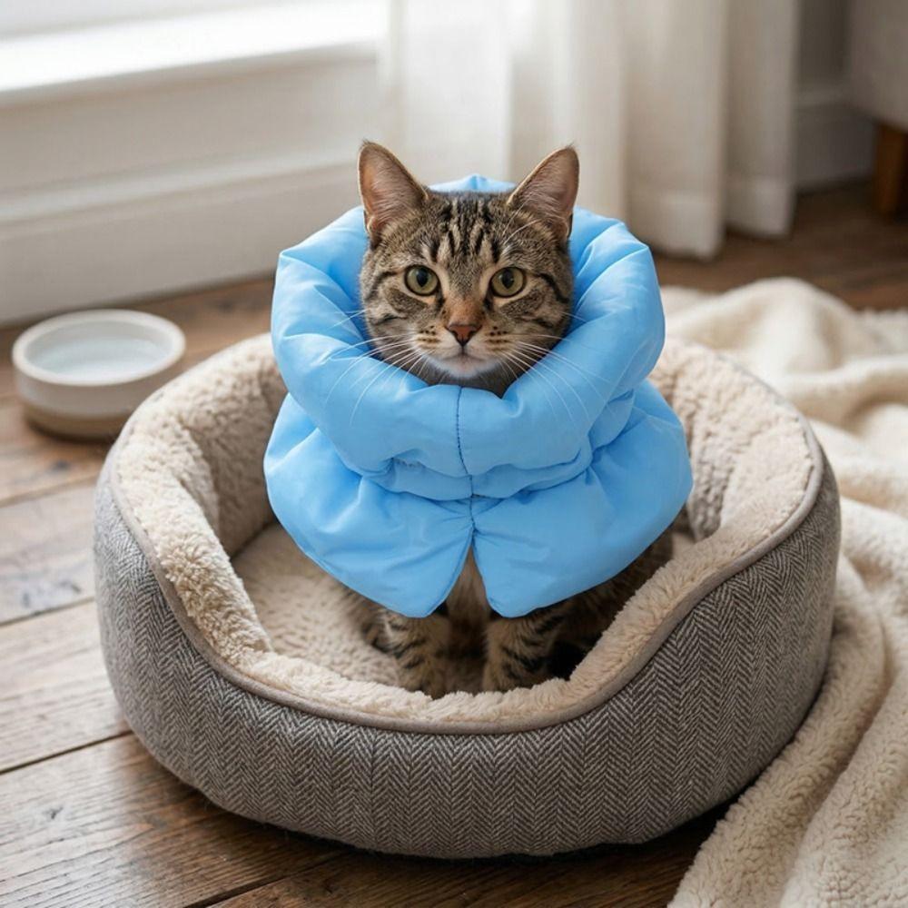 Waterproof Pet Elizabethan Collar Anti-Bite Adjustable Cat Anti Lick Collar Breathable Warm Cat Protection Collars