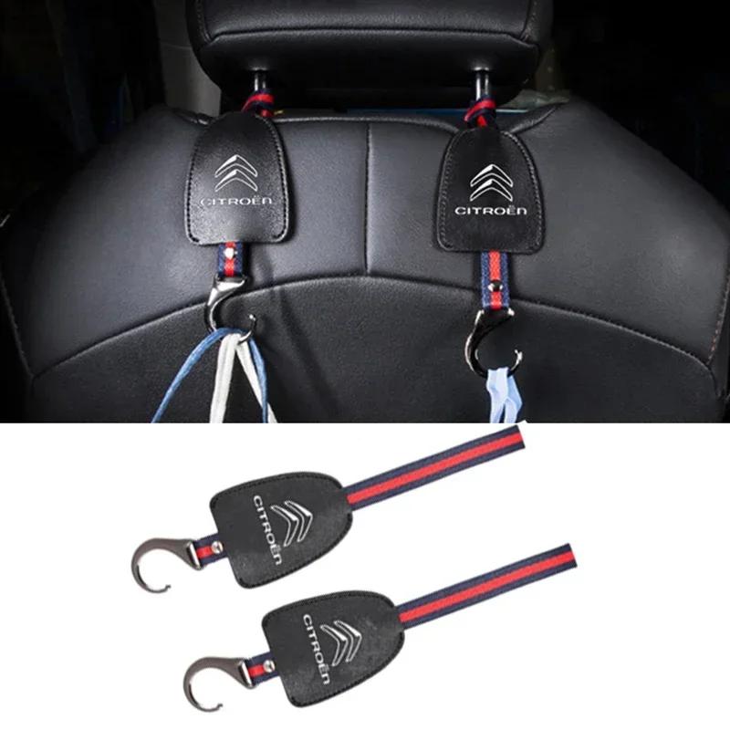Leather Car Seat Back Hook Holder for Citroen C1 C2 C3 C5 C4L DS3 DS4 DS5 Xsara Saxo Berlingo Jumpy Picasso C-Elysee Car Styling alf123