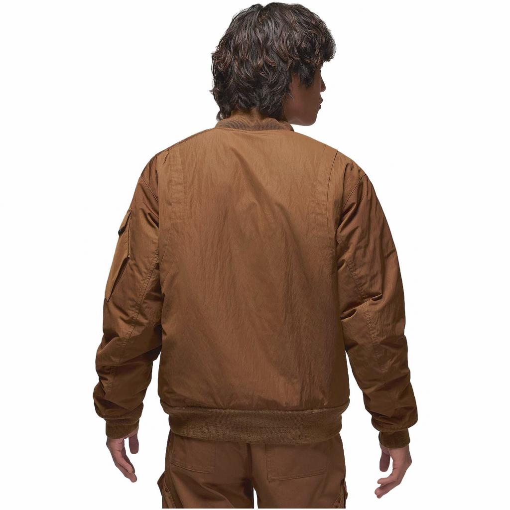 Jordan Solid Color Logo Embroidered Side Pocket Baseball Collar Full Zip Jacket Men Jacket Light-Brown FB7317-281