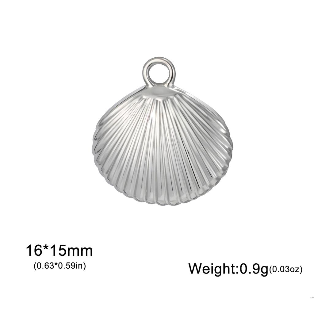 Teamer 3pcs/Lot Shell Charms For Jewelry Gold Color Stainless Steel Pendant For Necklace Earrings DIY Making Fashion Accessories