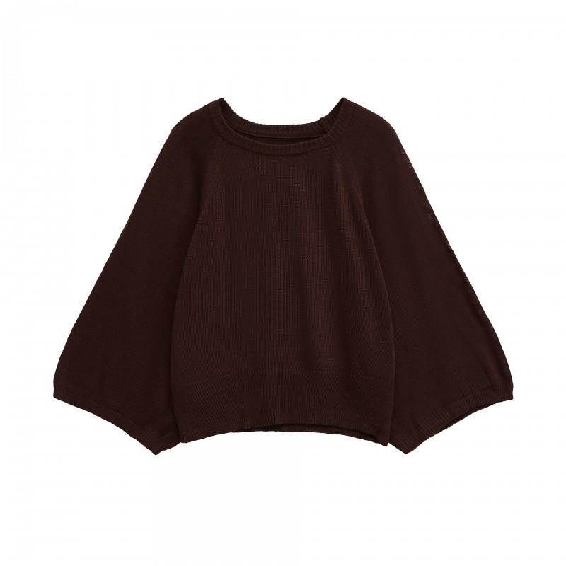 Womens Oversized Knit Sweater Loose Fit Round Neck Batwing Sleeve Solid Color Casual Pullover Top