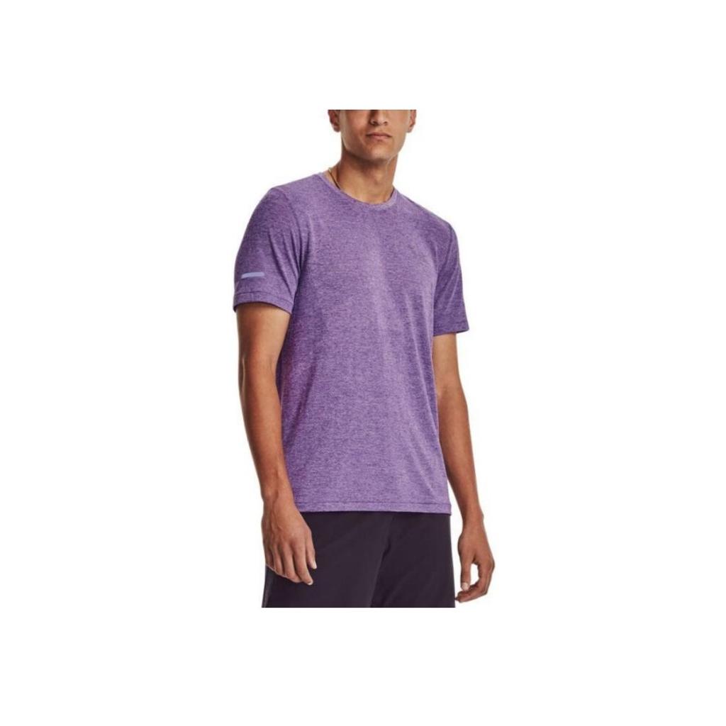Under Armour Solid Color Crew Neck Short Sleeve T-Shirt Men Tops Purple 1375692-571