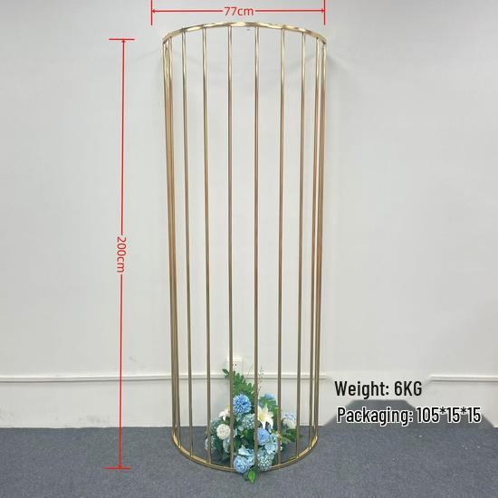Gold-Plated Wedding Arch: Iron Line Screen & Aisle Guide Decor