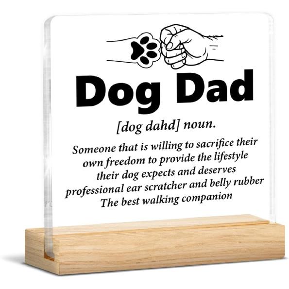 Dad Gift From Daughter, Gifts for Father Fathers Day Birthday, Dad Clear Acrylic Desk Decorative Sign Home Office Desk Decor