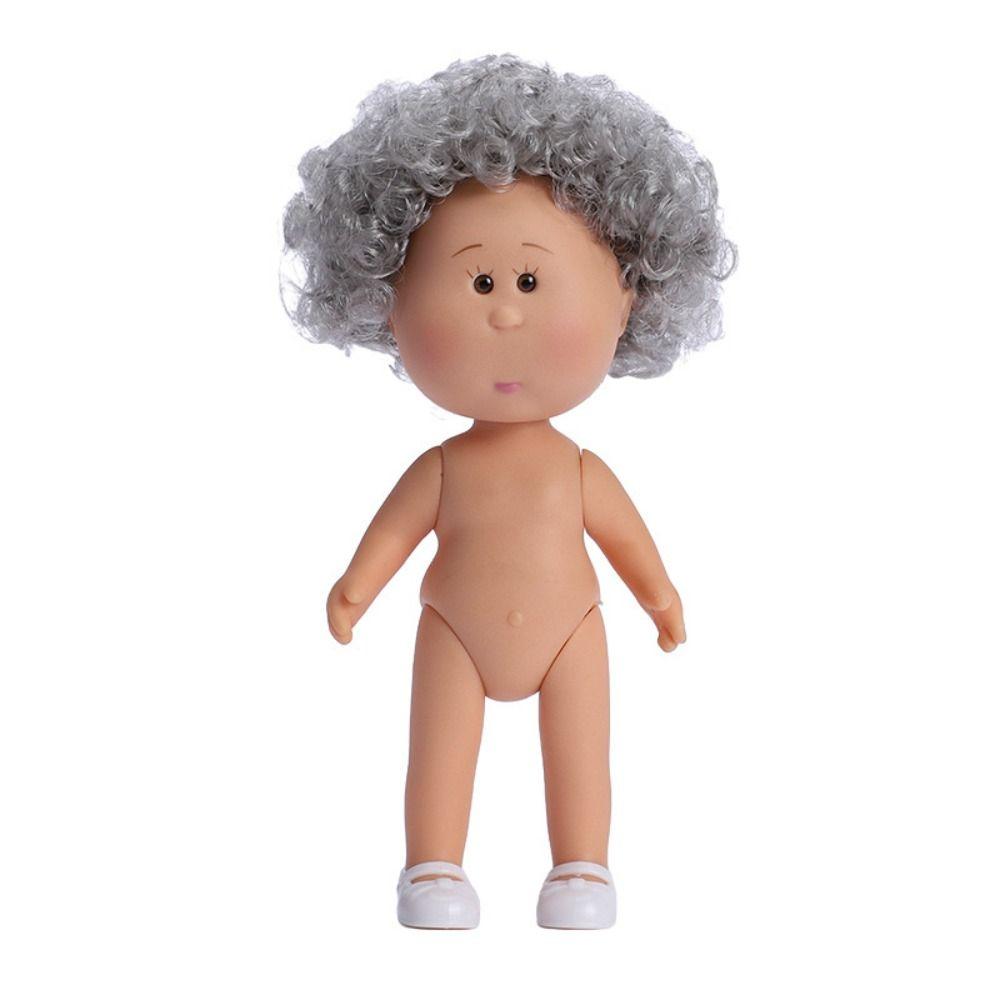 Curly Hair 14cm Bean Eye Vinyl Doll Dress Up Action Figure Body Fashion Mia Potato Dolls  DIY Toys