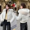Winter Women's Super Short Loose Big Fur Collar Thickened Cotton Clothes New Cotton Clothes Winter Fashion