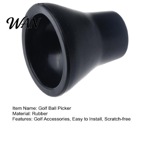 Portable Golf Ball Picker Black Rubber Retriever, Grabber Suction Cup, Tool Putter Grip Upper Tool, Accessories Retriever Cup