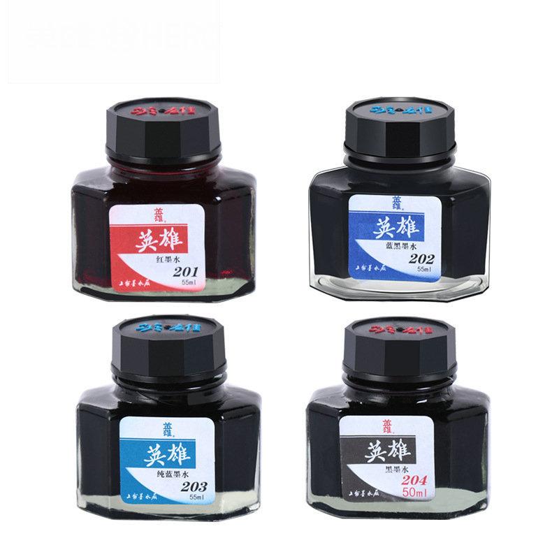 Advanced 4 Colors Non-Carbon 50ml Bottle Fountain Pen Ink,Black,Blue,Red,Dark Blue,Non-Erasable,Office And School Supplies