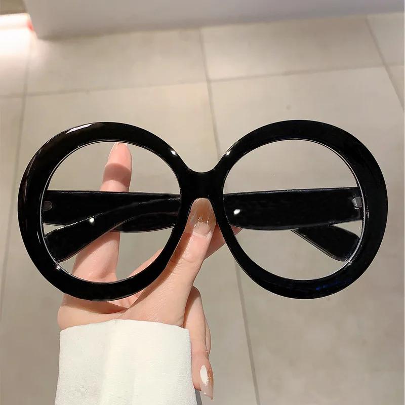 

New Anti Blue Light Glasses Women For Men Vintage Brand Designer Myopia Prescription Optical Round Luxury Big Eye Glasses Frame