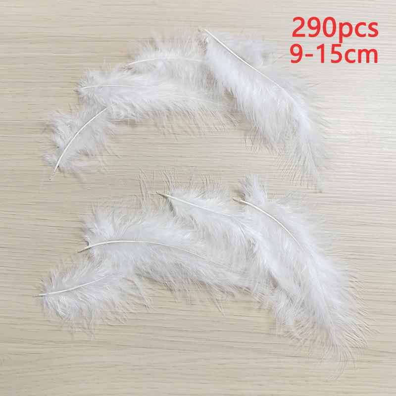 

290pcs 9-15cm Long White Feathers For Dreamcatcher Decor Carnival Hats Wedding Crafts Tree Flower Big Small Bulk Turkey Plumas 290pcs