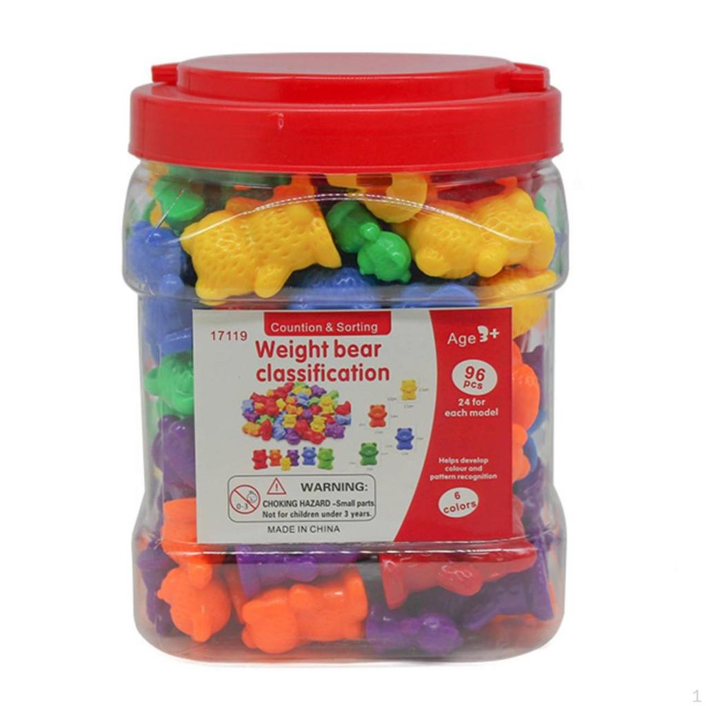 96 Pieces Handson Counting Bears | Cognitive Development Support, BearShaped Educational Building