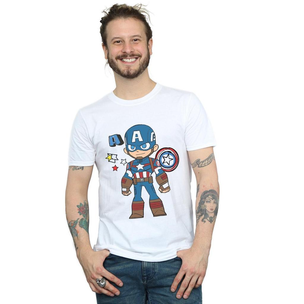 Marvel Mens Captain America Sketch T-Shirt