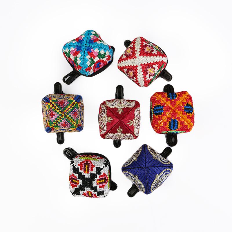 Ручная работа, Уйгурская вышивка крестом, Цветочный зажим для волос для девочек