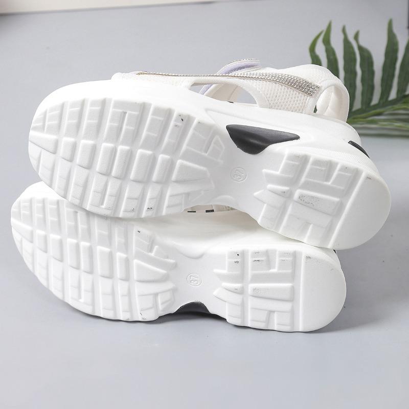 Fashion Women's Casual Wedge Heel Sports Sandals Summer New Fish Mouth Height-increasing Thick Sole Non-slip Vacation Outdoor Sandals 42