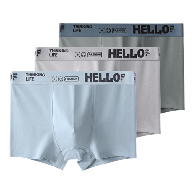 

3 шт. мужского хлопкового нижнего белья, удобные боксеры-брифы, подростковое мужское нижнее белье, дышащие антибактериальные боксеры-брифы 3XL