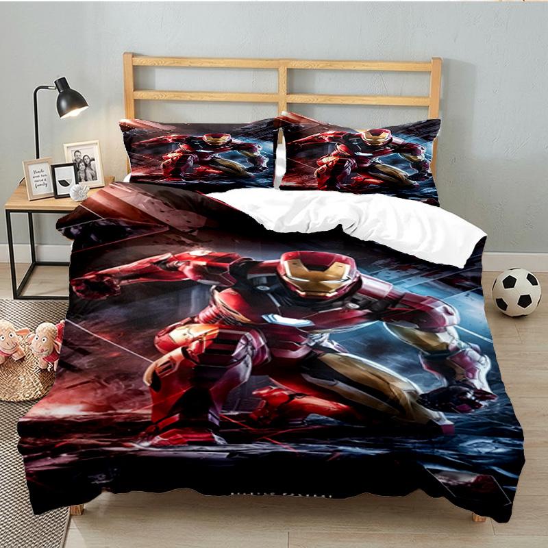 Iron In Action 3PCS Bedding set,Ideal for 1pc Duvet Cover And 2pcs Pillowcases Perfect for Fan gift,Ideal for Bedroom, Dormitory