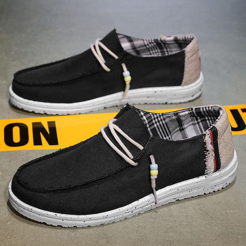 

Модная мужская повседневная обувь-лодочки, легкая обувь слипоны для вождения, мужская обувь с низким вырезом из дышащего холста, лоферы 2025 39