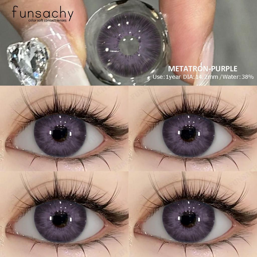 FUNSACHY 2pcs Green Contact Lenses Natural Beauty High Quality Colored Lens Beauty Cosmetics Makeup Pupils Eye Contacts Yearly