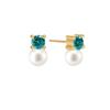 Vivicate 14k Color Cubic Pearl Stud Earrings_Aqua Blue