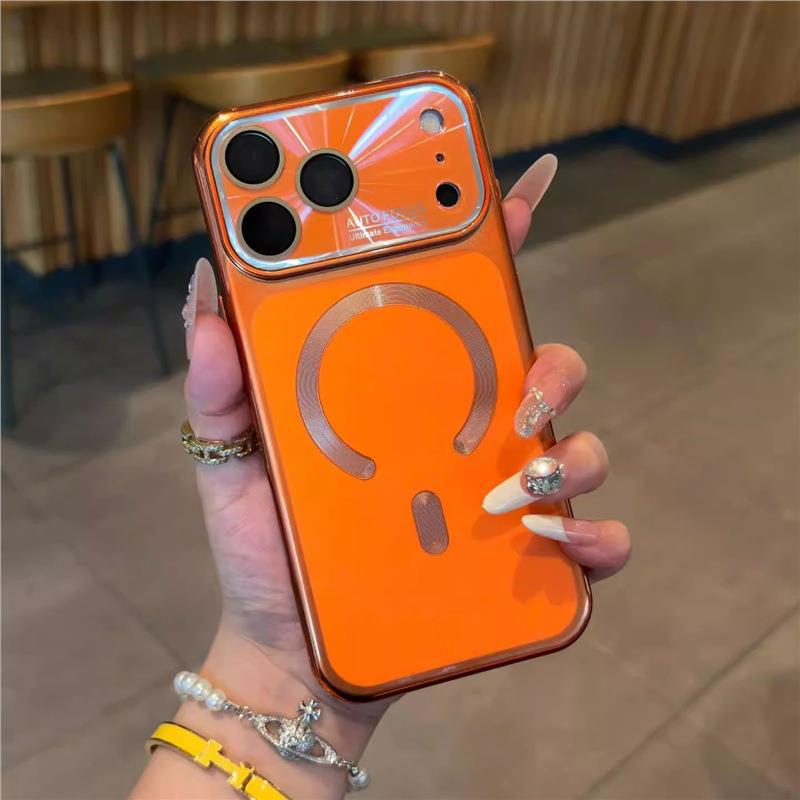 Luxury Electroplated Magnetic Case for iPhone 16/17 Pro Max - Drop-Proof Dual-Lens Protective Cover