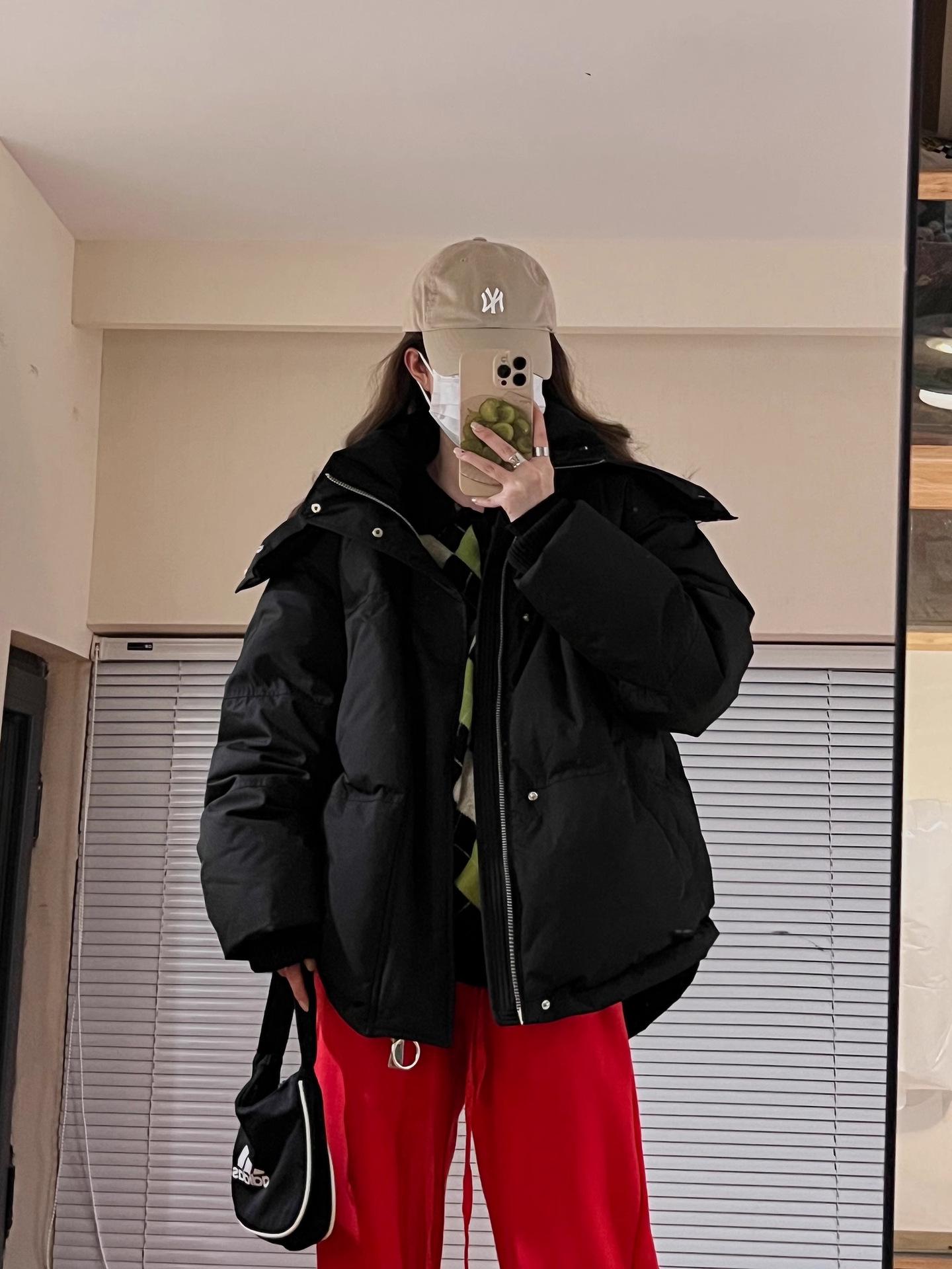 

Женская куртка в стиле ретро, корейский стиль, серая, на хлопковой подкладке, с капюшоном - тренд зимы 2024 XL