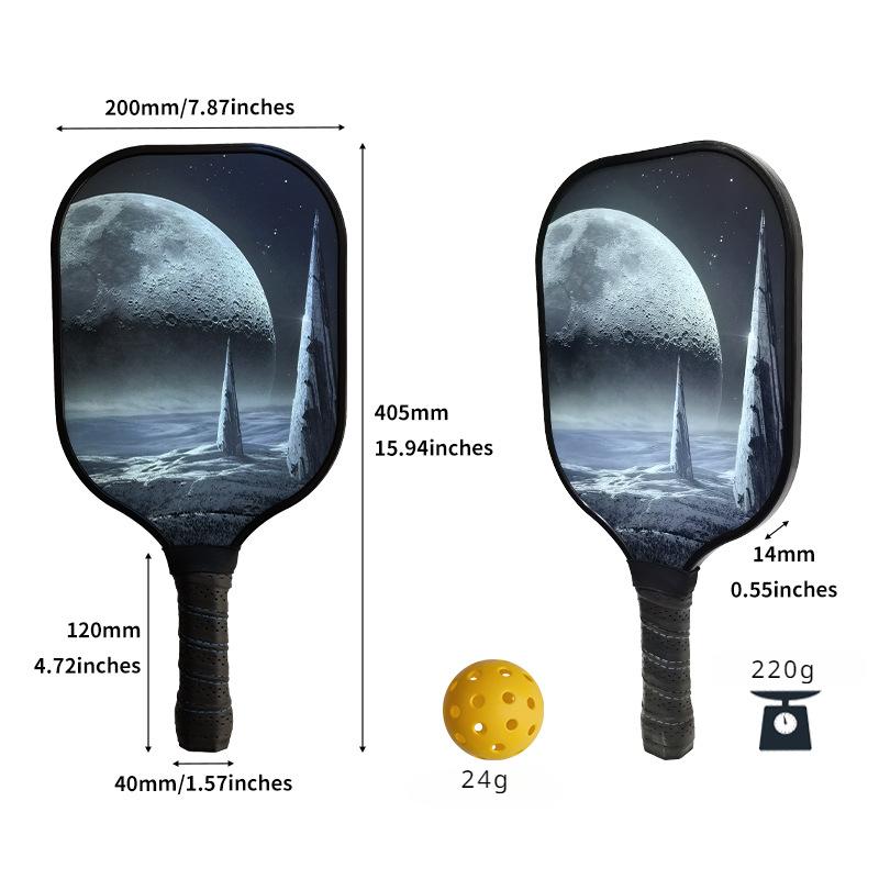 Pickleball Bat Fiberglass Honeycomb Core Competition Professional Sports Pick Ball Set