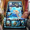 Ocean Life With Turtles And Coral Reef Artwork Blanketcustomizable With Your Namecomfortable And Stylish Perfect For Travel Beds Chairs Offices Sofas