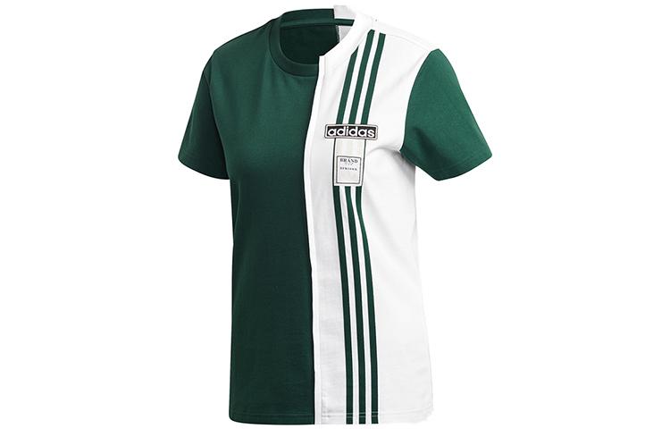 Adidas T Shirts Women s Green Crew Neck Moderate Straight Fit GJ6584 30