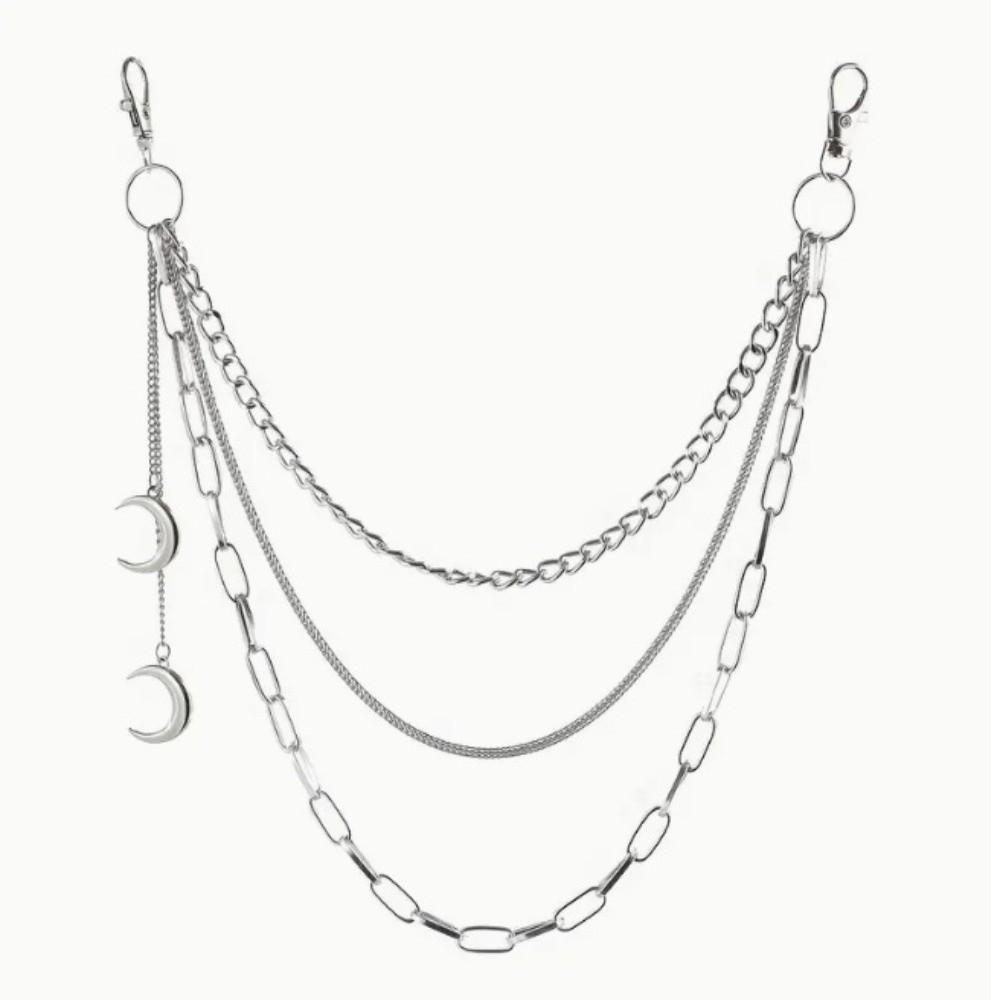 Irregular Punk Street Keychains Chain Y2K Biker Pants Chain Pearl Waist Chain Clothing Accessories